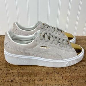 Puma Suede Platform Gold Sneakers
